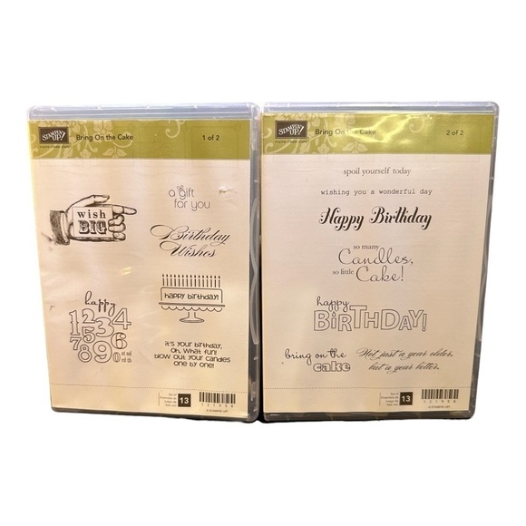 Stampin’ Up! Rubber Stamps Birthday Sentiments set of 13 for Acrylic Block - Picture 1 of 7
